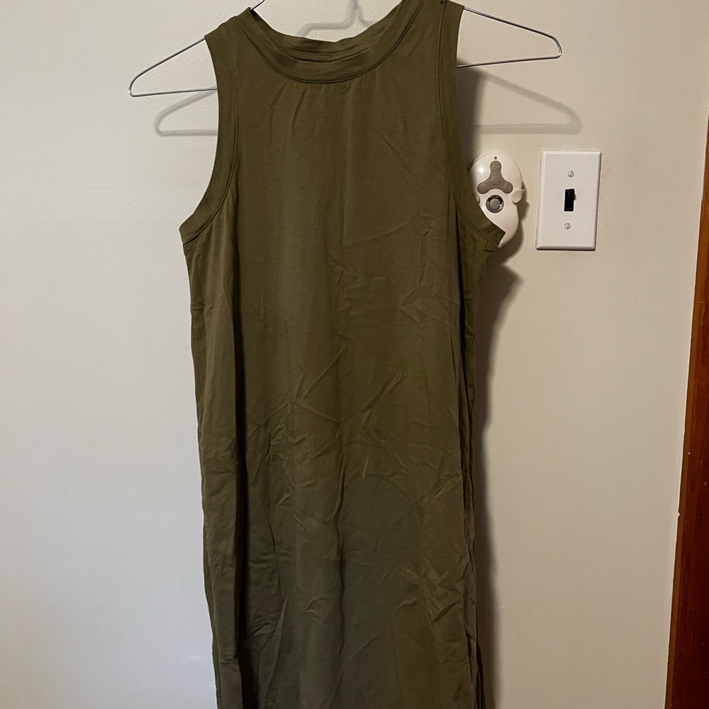 Olive Green Sleeveless Dress